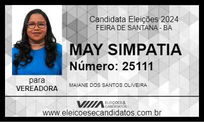 Candidato MAY SIMPATIA 2024 - FEIRA DE SANTANA - Eleições