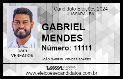 Candidato GABRIEL MENDES 2024 - JUSSARA - Eleições