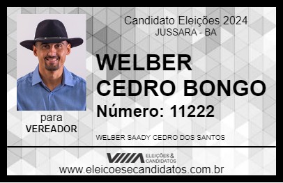 Candidato WELBER CEDRO (BANGO) 2024 - JUSSARA - Eleições