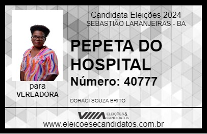 Candidato PEPETA DO HOSPITAL 2024 - SEBASTIÃO LARANJEIRAS - Eleições