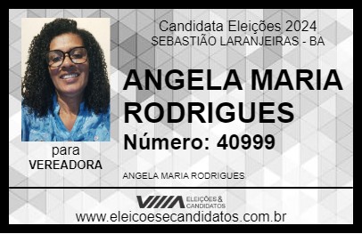 Candidato ANGELA MARIA RODRIGUES 2024 - SEBASTIÃO LARANJEIRAS - Eleições