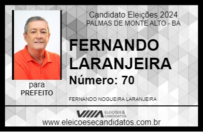 Candidato FERNANDO LARANJEIRA 2024 - PALMAS DE MONTE ALTO - Eleições