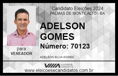 Candidato ADELSON GOMES 2024 - PALMAS DE MONTE ALTO - Eleições