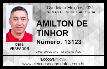 Candidato AMILTON DE TINHOR 2024 - PALMAS DE MONTE ALTO - Eleições