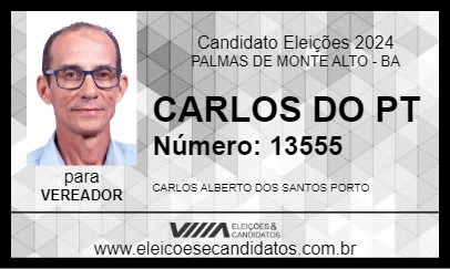 Candidato CARLOS DO PT 2024 - PALMAS DE MONTE ALTO - Eleições