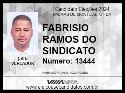 Candidato FABRISIO RAMOS DO SINDICATO 2024 - PALMAS DE MONTE ALTO - Eleições