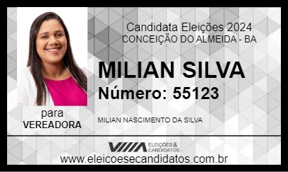 Candidato MILIAN SILVA 2024 - CONCEIÇÃO DO ALMEIDA - Eleições