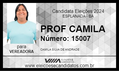 Candidato PROF CAMILA 2024 - ESPLANADA - Eleições