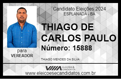 Candidato THIAGO DE CARLOS PAULO 2024 - ESPLANADA - Eleições