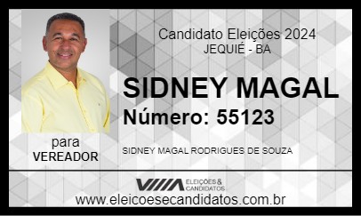 Candidato SIDNEY MAGAL 2024 - JEQUIÉ - Eleições