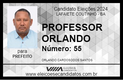 Candidato PROFESSOR ORLANDO 2024 - LAFAIETE COUTINHO - Eleições