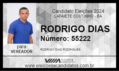 Candidato RODRIGO DIAS 2024 - LAFAIETE COUTINHO - Eleições