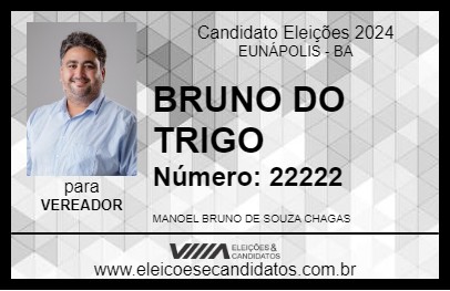 Candidato BRUNO DO TRIGO 2024 - EUNÁPOLIS - Eleições