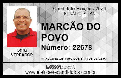 Candidato MARCÃO DO POVO 2024 - EUNÁPOLIS - Eleições