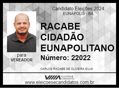 Candidato RACABE CIDADÃO EUNAPOLITANO 2024 - EUNÁPOLIS - Eleições