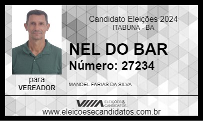 Candidato NEL DO BAR 2024 - ITABUNA - Eleições