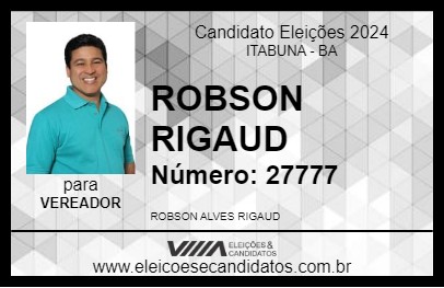 Candidato ROBSON RIGAUD 2024 - ITABUNA - Eleições