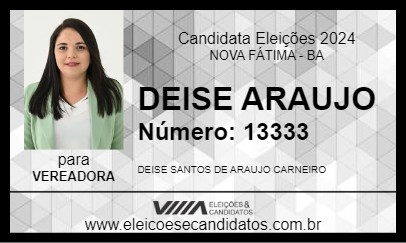 Candidato DEISE ARAUJO 2024 - NOVA FÁTIMA - Eleições