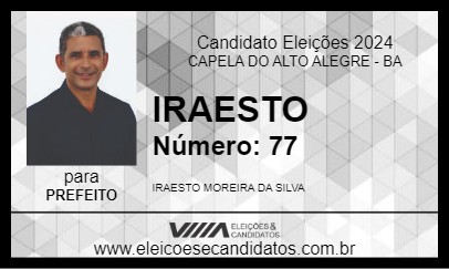 Candidato IRAESTO 2024 - CAPELA DO ALTO ALEGRE - Eleições