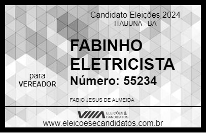 Candidato FABINHO ELETRICISTA 2024 - ITABUNA - Eleições