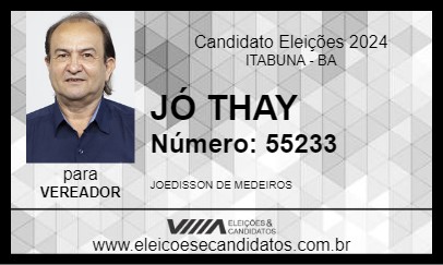 Candidato JÓ THAY 2024 - ITABUNA - Eleições