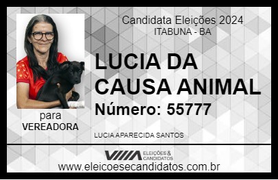 Candidato LUCIA DA CAUSA ANIMAL 2024 - ITABUNA - Eleições