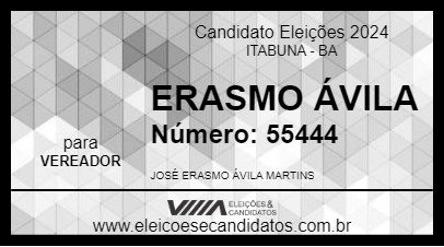 Candidato ERASMO ÁVILA 2024 - ITABUNA - Eleições