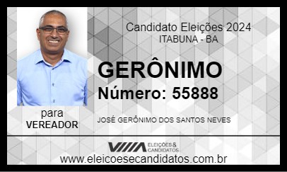 Candidato GERÔNIMO 2024 - ITABUNA - Eleições