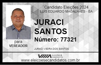 Candidato JURACI SANTOS 2024 - LUÍS EDUARDO MAGALHÃES - Eleições