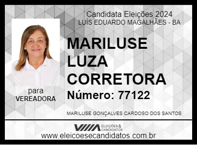 Candidato MARILUSE LUZA CORRETORA 2024 - LUÍS EDUARDO MAGALHÃES - Eleições