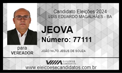 Candidato JEOVA 2024 - LUÍS EDUARDO MAGALHÃES - Eleições