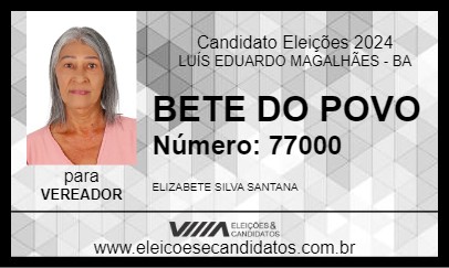 Candidato BETE DO POVO 2024 - LUÍS EDUARDO MAGALHÃES - Eleições