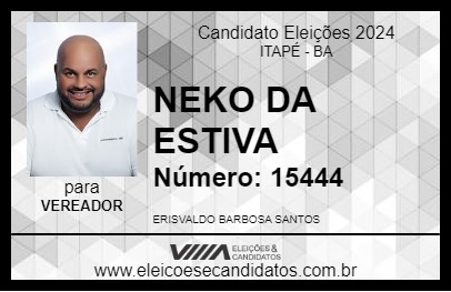 Candidato NEKO DA ESTIVA 2024 - ITAPÉ - Eleições