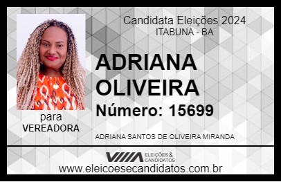 Candidato ADRIANA OLIVEIRA 2024 - ITABUNA - Eleições