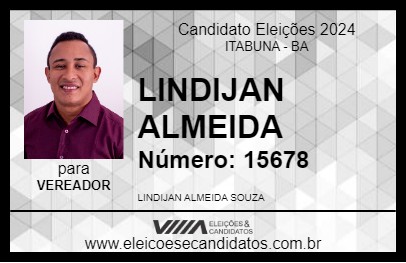 Candidato LINDIJAN ALMEIDA 2024 - ITABUNA - Eleições