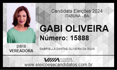 Candidato GABI OLIVEIRA 2024 - ITABUNA - Eleições