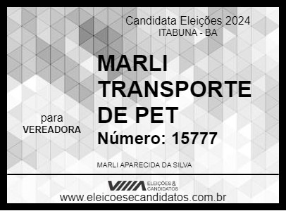 Candidato MARLI TRANSPORTE DE PET 2024 - ITABUNA - Eleições