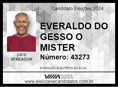 Candidato EVERALDO DO GESSO O MISTER 2024 - ITABUNA - Eleições