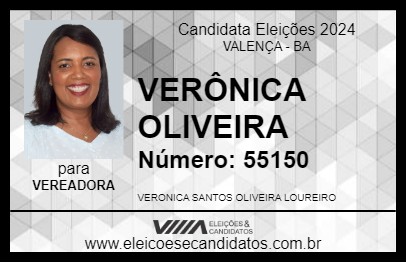 Candidato VERÔNICA OLIVEIRA 2024 - VALENÇA - Eleições