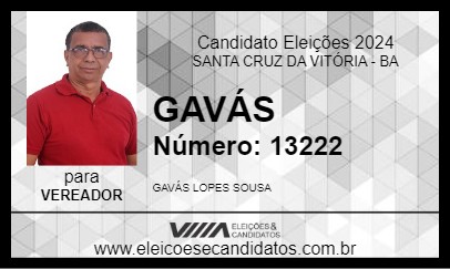 Candidato GAVÁS 2024 - SANTA CRUZ DA VITÓRIA - Eleições