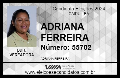 Candidato ADRIANA TURISMO 2024 - CAIRU - Eleições