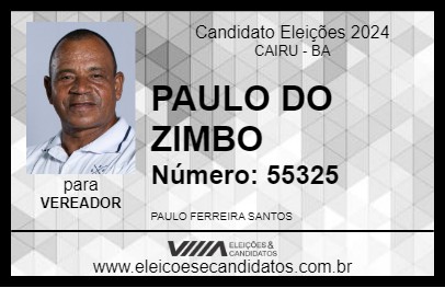 Candidato PAULO DO ZIMBO 2024 - CAIRU - Eleições