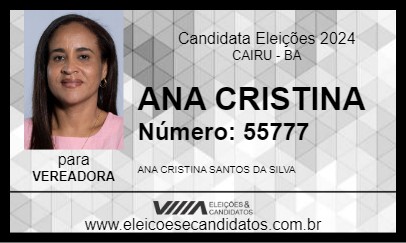 Candidato ANA CRISTINA 2024 - CAIRU - Eleições