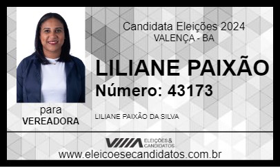 Candidato LILIANE PAIXÃO 2024 - VALENÇA - Eleições