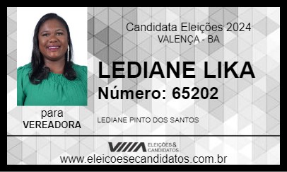 Candidato LEDIANE LIKA 2024 - VALENÇA - Eleições