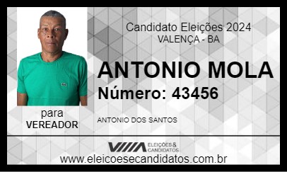 Candidato ANTONIO MOLA 2024 - VALENÇA - Eleições