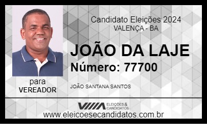 Candidato JOÃO DA LAJE 2024 - VALENÇA - Eleições