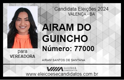 Candidato AIRAM DO GUINCHO 2024 - VALENÇA - Eleições