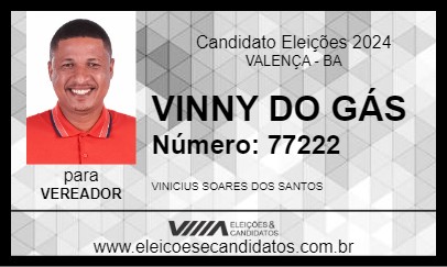 Candidato VINNY DO GÁS 2024 - VALENÇA - Eleições