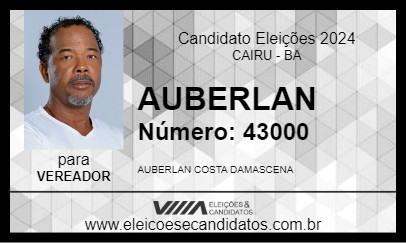 Candidato AUBERLAN COSTA DAMASCENA 2024 - CAIRU - Eleições